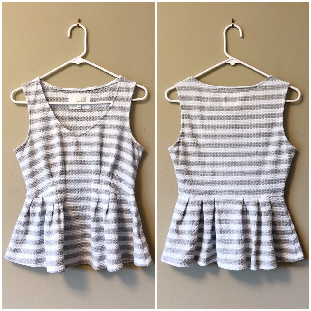 Anthropologie | Deletta peplum sleeveless top